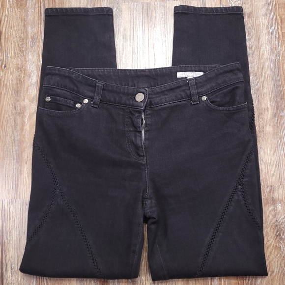 Alexander McQueen Women´s Denim Black Openwork Stitch...